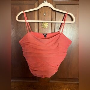 Express rouched tank, coral color